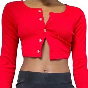 ✧･ﾟ:* RED CROPPED CARDIGAN ✧･ﾟ: *✧･ﾟ:*